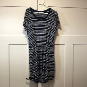 *4/$20* Navy blue and grey striped dress